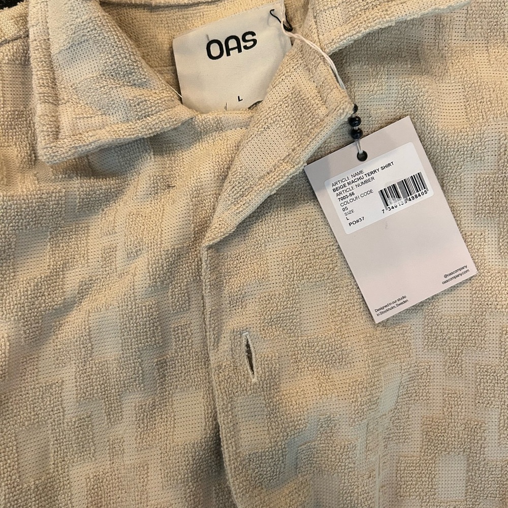 OAS Textured Beige Machu Terry Shirt